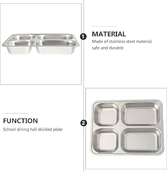 Amazon.co.jp: ステンレス製食品トレイ、分割ランチプレート学校給食 Amazon.co.jp: ステンレス製食品トレイ、分割ランチプレート学校給食